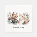 Search for cat wedding napkins Kitty