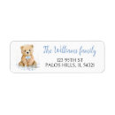 Search for blue teddy bear return address labels Hot air balloon