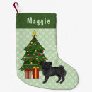 Search for pug christmas stockings Green