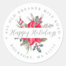 Search for poinsettia return address labels Pine branches