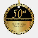 Search for 50th wedding anniversary christmas tree decorations Black and gold
