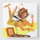 Search for record player clocks Musical notes