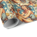 Search for vintage cowgirl wrapping paper Country