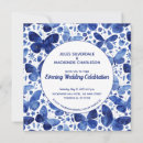 Search for blue butterfly wedding invitations Watercolour