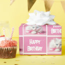 Search for white cat wrapping paper Birthday