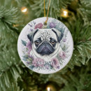 Search for pug christmas tree decorations Fawn