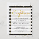 Search for black and white 18th birthday invitations Eighteen