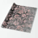 Search for rose gold and black wrapping paper Damask
