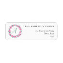 Search for floral wreath return address labels Botanical