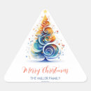 Search for unique triangle stickers Merry christmas