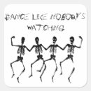 Search for dancing skeletons stickers Black and white