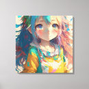 Search for anime girl canvas prints Colourful