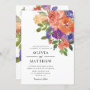 Search for coral and purple wedding invitations Boho