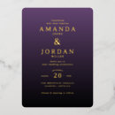 Search for purple and gold wedding invitations Formal