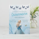 Search for blue gold quinceanera invitations Butterflies
