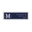 Search for navy blue monogram return address labels Elegant