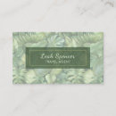 Search for tropical business cards Green leaves