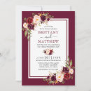 Search for floral frame wedding invitations Watercolor burgundy floral