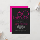 Search for 60 and fabulous sixty years invitations Pink