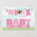 Search for clothesline baby girl shower invitations Its a girl