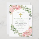 Search for rose first communion invitations Eucalyptus greenery