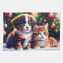 Search for christmas cat tea towels Puppy