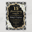 Search for black white gold invitations Floral