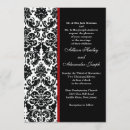 Search for black white red damask wedding invitations Classic