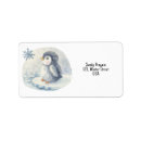 Search for baby penguin return address labels Watercolor