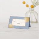Search for gold foil place cards Dusty blue