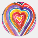 Search for colorful hearts stickers Watercolor