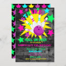 Search for glow bowling invitations Girls bowling party