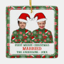 Search for santa and mrs claus christmas tree decorations Red