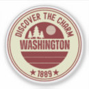 Search for washington state travel stickers Seattle skyline