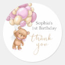 Search for teddy bear birthday stickers Pink