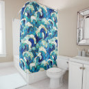 Search for blue wave shower curtains Blue and white