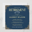 Search for blue gold retirement invitations Classy