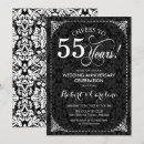 Search for black and white anniversary invitations Damask