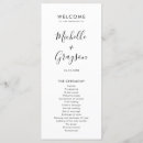 Search for modern wedding programmes Black and white