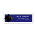 Search for blue and gold graduation return address labels College