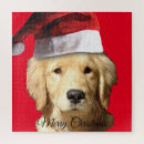 Search for golden retriever christmas puzzles Santa