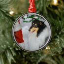 Search for rough collie christmas tree decorations Santa