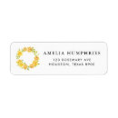 Search for yellow rose return address labels Watercolor