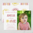 Search for boho rainbow 1st birthday invitations Our little sunshine