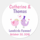 Search for lovebird wedding stickers Pink