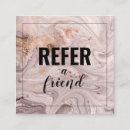 Search for pink and gold referral cards Refer a friend
