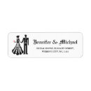 Search for silhouette wedding return address labels Black and white