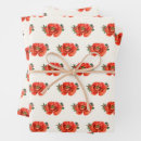 Search for poppies wrapping paper Red