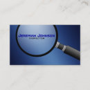 Search for magnifying glass business cards Inspector