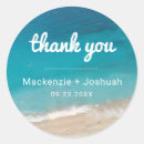 Search for thank you beach wedding stickers Island